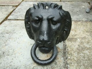 Antique cast iron ' Lions Head ' door Knocker 20cm x 24cm 5Kg with 3 fixing points 2