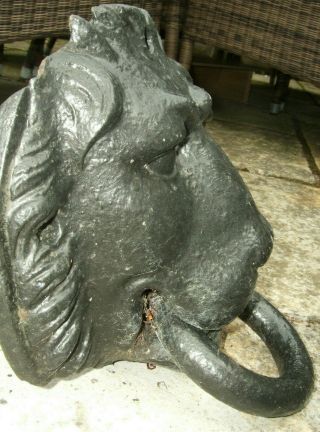 Antique cast iron ' Lions Head ' door Knocker 20cm x 24cm 5Kg with 3 fixing points 3