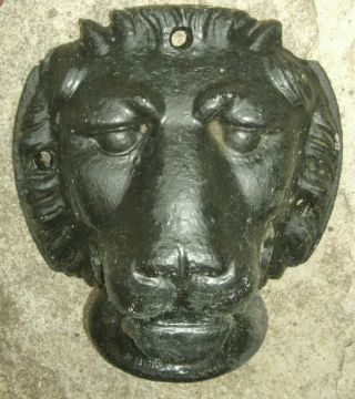 Antique cast iron ' Lions Head ' door Knocker 20cm x 24cm 5Kg with 3 fixing points 4