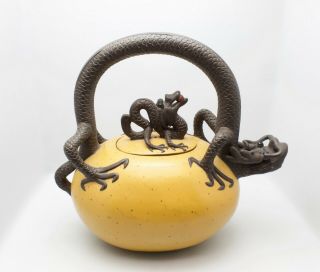 Vintage Chinese Yixing Zisha Dragon Egg Teapot 3