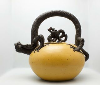 Vintage Chinese Yixing Zisha Dragon Egg Teapot 6