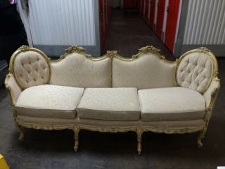 Victorian Sofa,  Cream Colored,  1970’s,  In But Needs A Bit Of Tlc