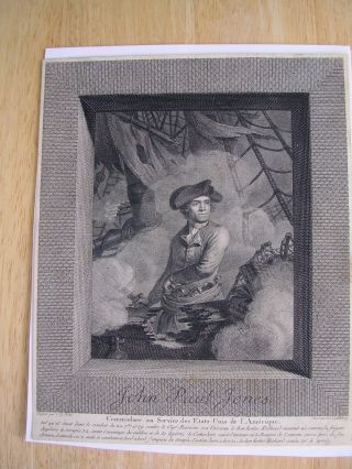 John Paul Jones 1779 Engraving By Carl Guttenberg After C.  J.  Notte.  (very Rare)