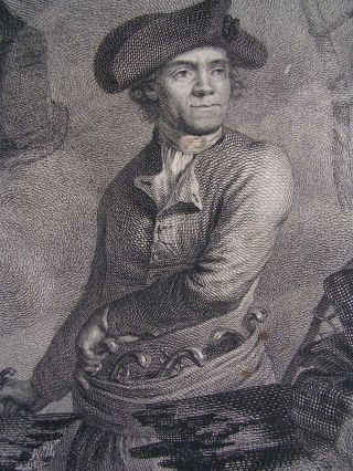 JOHN PAUL JONES 1779 Engraving by CARL GUTTENBERG after C.  J.  NOTTE.  (VERY RARE) 2