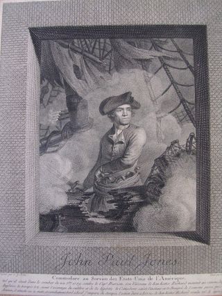 JOHN PAUL JONES 1779 Engraving by CARL GUTTENBERG after C.  J.  NOTTE.  (VERY RARE) 3