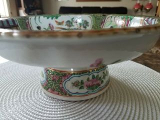 Vintage Circa 1800 ' s Chinese Rose Medallion Large Footed Bowl 10