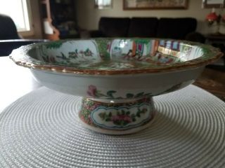 Vintage Circa 1800 ' s Chinese Rose Medallion Large Footed Bowl 3