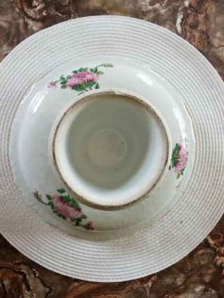 Vintage Circa 1800 ' s Chinese Rose Medallion Large Footed Bowl 9