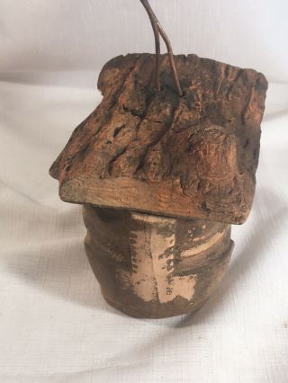 Rare Antique Stoneware Birdhouse Illinois Macomb Pottery Bardolph Shoe Tree Bark 3