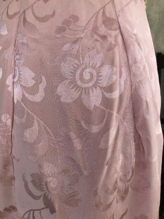 Antique 1930s Chinese Qipao Cheongsam Pink Silk Embroidery Banner Dress Vintage 11