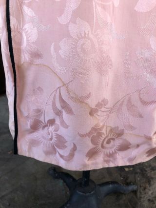 Antique 1930s Chinese Qipao Cheongsam Pink Silk Embroidery Banner Dress Vintage 12