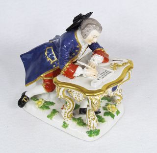 Antique Meissen Porcelain Figure Courting Gentleman 