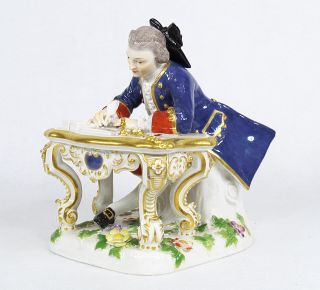 Antique Meissen Porcelain Figure Courting Gentleman ' The Letter Writer ' 4