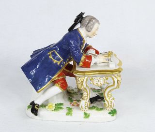 Antique Meissen Porcelain Figure Courting Gentleman ' The Letter Writer ' 6