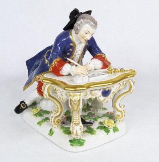 Antique Meissen Porcelain Figure Courting Gentleman ' The Letter Writer ' 8