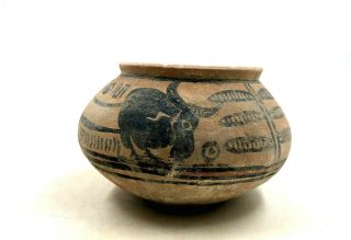 Indus Valley Ca.  2200 Ad Terracotta Cup Depicting Zebu Bull R62