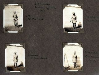 1912 - 37 English India Photo Album Military Handwritten Inscriptions Major Aitken