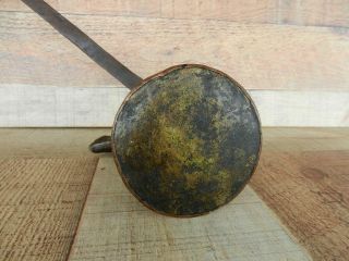 Antique Primitive Copper & Hand Forged Iron Long Handle Spout Pitcher 1800 ' s 12