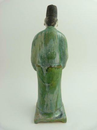 ANTIQUE CHINESE SANCAI - GLAZED MING STYLE POTTERY FIGURE OF AN ATTENDANT 4