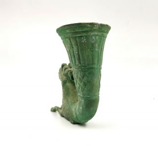 GREEK ARCHAIC Ca.  1000BC PERIOD BRONZE RHYTON W/ RAM - RITUAL DRINKING CUP R188 3