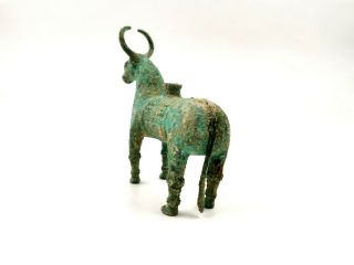 LARGE RARE BRONZE AGE CA.  200 BC BRONZE VESSEL SHAPED BULL R160 2