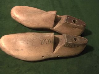 VINTAGE PAIR Wood Size 10 - 1/2 D S638X Industrial Shoe Factory Last Mold C - 26 3