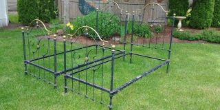 Antique Brass And Iron Bed - (2) Twin Beds