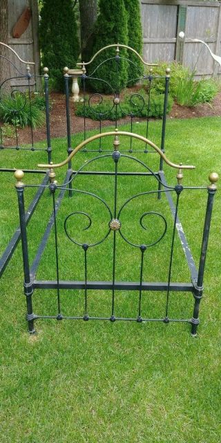 Antique Brass and Iron Bed - (2) Twin beds 3