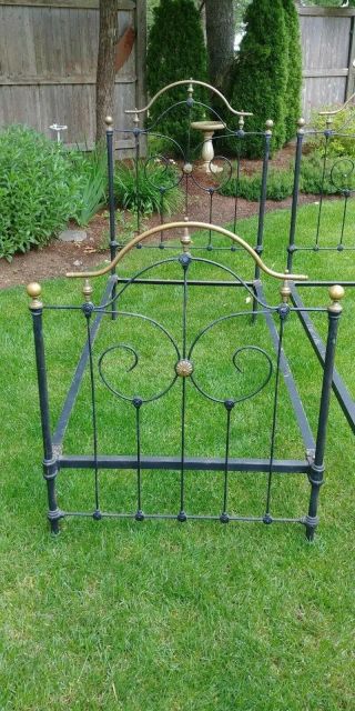 Antique Brass and Iron Bed - (2) Twin beds 4
