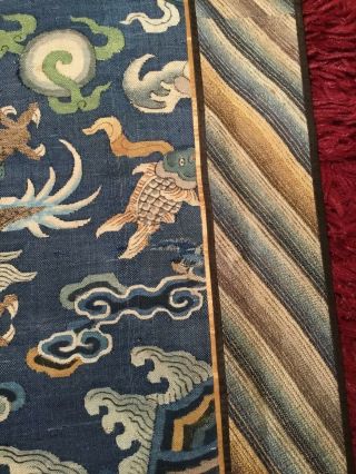 ANTIQUE CHINESE 19th c QI ' ING SILK KESI TAPESTRY JI ' IFU ROBE EMBROIDERED 67x49cm 12