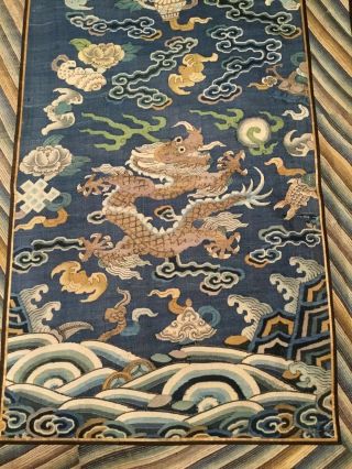 ANTIQUE CHINESE 19th c QI ' ING SILK KESI TAPESTRY JI ' IFU ROBE EMBROIDERED 67x49cm 6