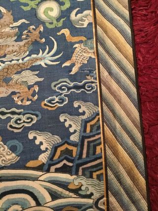 ANTIQUE CHINESE 19th c QI ' ING SILK KESI TAPESTRY JI ' IFU ROBE EMBROIDERED 67x49cm 9