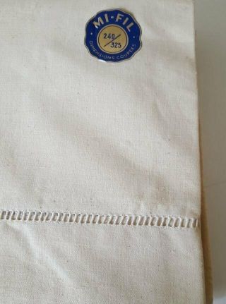 Vintage French Toile Metis Linen Fleur Bleue Sheet Curtain Fabric XL 240 x 325 8