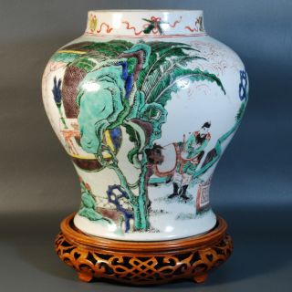 Estate Antique Chinese Vase Famille Verte,  18c/19c,  Large And,  Qing