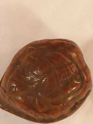 Chinese Antique 2 Carved Walnut Shells,  A Lotus and A Crane,  Intricate 7