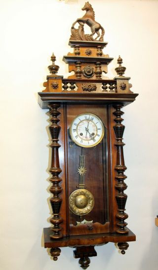 Antique Wall Clock Vienna Regulator 19th Century Wall Clock Big Clock 113 Cm