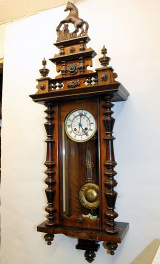 Antique Wall Clock Vienna Regulator 19th century Wall Clock Big Clock 113 cm 2