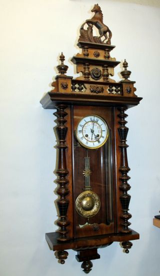 Antique Wall Clock Vienna Regulator 19th century Wall Clock Big Clock 113 cm 4