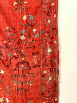 istalifi: An Archaic Antique Uzbek Silk/Cotton Embroidered Suzani circa 1900. 4