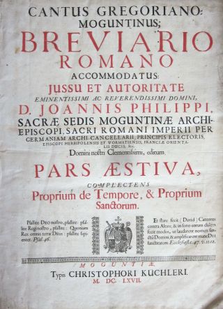 Rare decorative Gigantic liturgical QUIRE from a Gradual,  Gregorian Chant,  1667 10