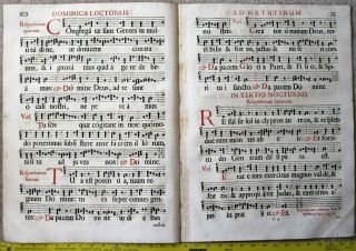 Rare decorative Gigantic liturgical QUIRE from a Gradual,  Gregorian Chant,  1667 4