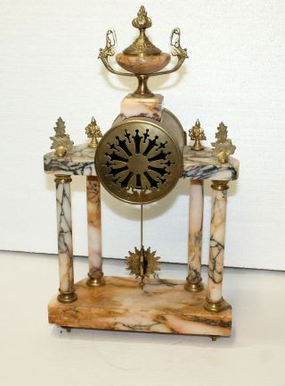 Antique marble Clock French Empire Column Clock - JAPY FRÉRES & CÍE 11