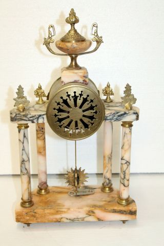 Antique marble Clock French Empire Column Clock - JAPY FRÉRES & CÍE 8