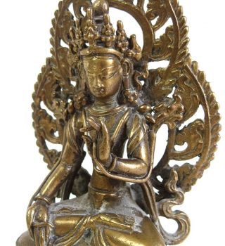 Fine antique Chinese Sino - Tibetan 18th century bronze Buddha 7