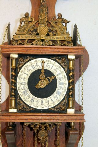 Old Zaanse Zaandam Warmink Wuba Dutch Antique Vintage Wall Clock 8 Day 60 cm 3