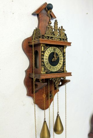 Old Zaanse Zaandam Warmink Wuba Dutch Antique Vintage Wall Clock 8 Day 60 cm 5