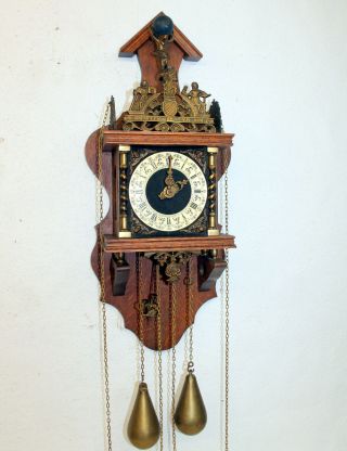 Old Zaanse Zaandam Warmink Wuba Dutch Antique Vintage Wall Clock 8 Day 60 cm 6