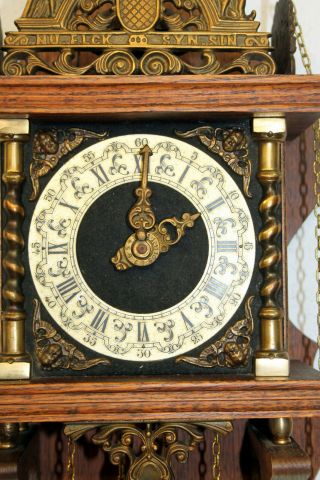 Old Zaanse Zaandam Warmink Wuba Dutch Antique Vintage Wall Clock 8 Day 60 cm 7