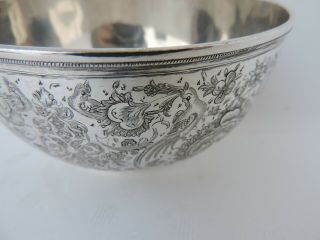 ANTIQUE SIGNED PERSIAN ISLAMIC QAJAR SOLID SILVER SWEET DISH BOWL 201 gr 7.  1 OZ 5