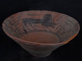 Ancient Large Size Teracotta Painted Bowl With Bulls Indus Valley 2500 Bc Ik840